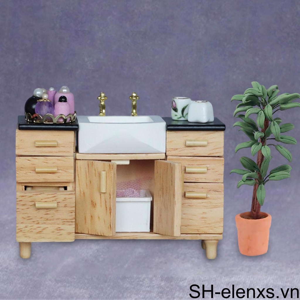 Mô Hình Bồn Rửa Chén Mini Trang Trí Nhà Búp Bê