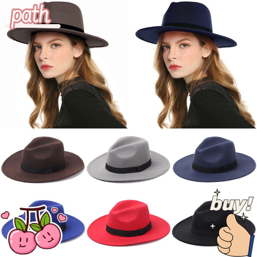 PATH Mũ Fedora Rộng Vành Thời Trang Vintage Cho Nữ
