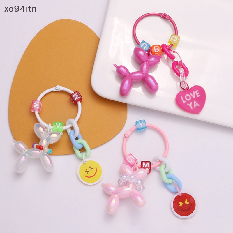 Tn Móc Khóa Acrylic Màu Kẹo Hình Chú Chó Và Bong Bóng Dễ Thương Thời Trang Làm Quà Tặng Cho Bạn Bè n