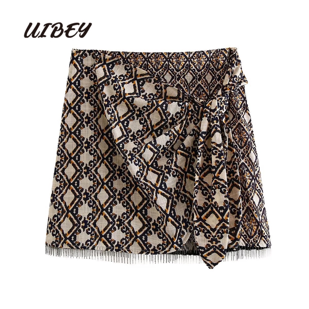Uibey Chân Váy Tua Rua Dài Lưng Cao Thời Trang 2561