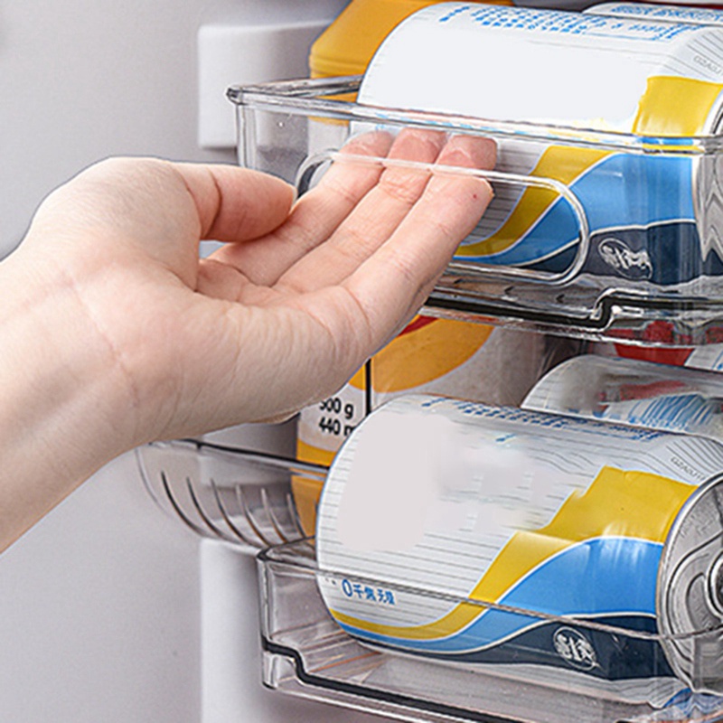 Thùng Đựng Lon Soda Trong Suốt Có Thể Xếp Chồng Tiện Dụng Cho Nhà Bếp