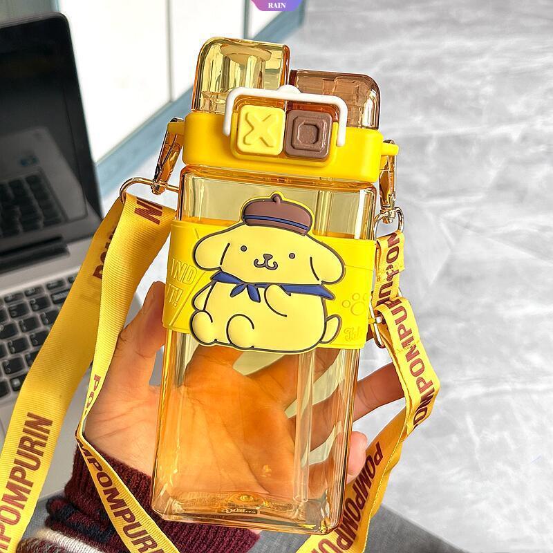 Bình Nước 520ML Sanrio Cinnamoroll Kuromi Pochacco Pom Pom Purin Alien Lotso Bằng Nhựa Hai Lớp Sáng Tạo Nhỏ Gọn Dành Cho Trẻ Em