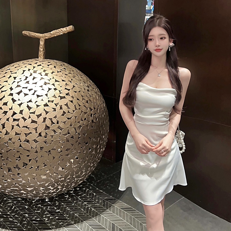 Váy Quấn Ngực Xếp Ly Quyến Rũ Phong Cách Mỹ Mùa Hè Mới