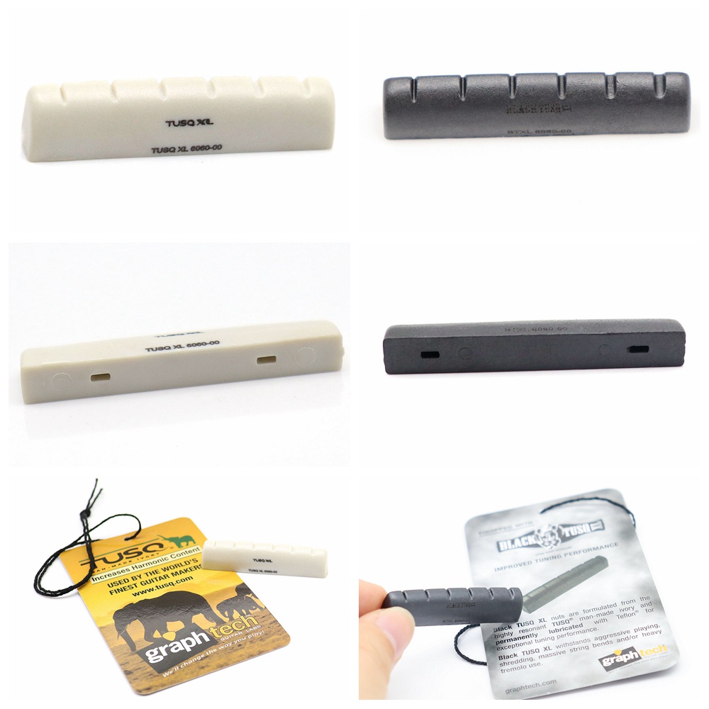 Đai Ốc 6 Dây Màu Trắng / Đen Chuyên Dụng Cho Đàn Guitar Graph Tech PQ-6060-00 TUSQ XL 1 / 4 "