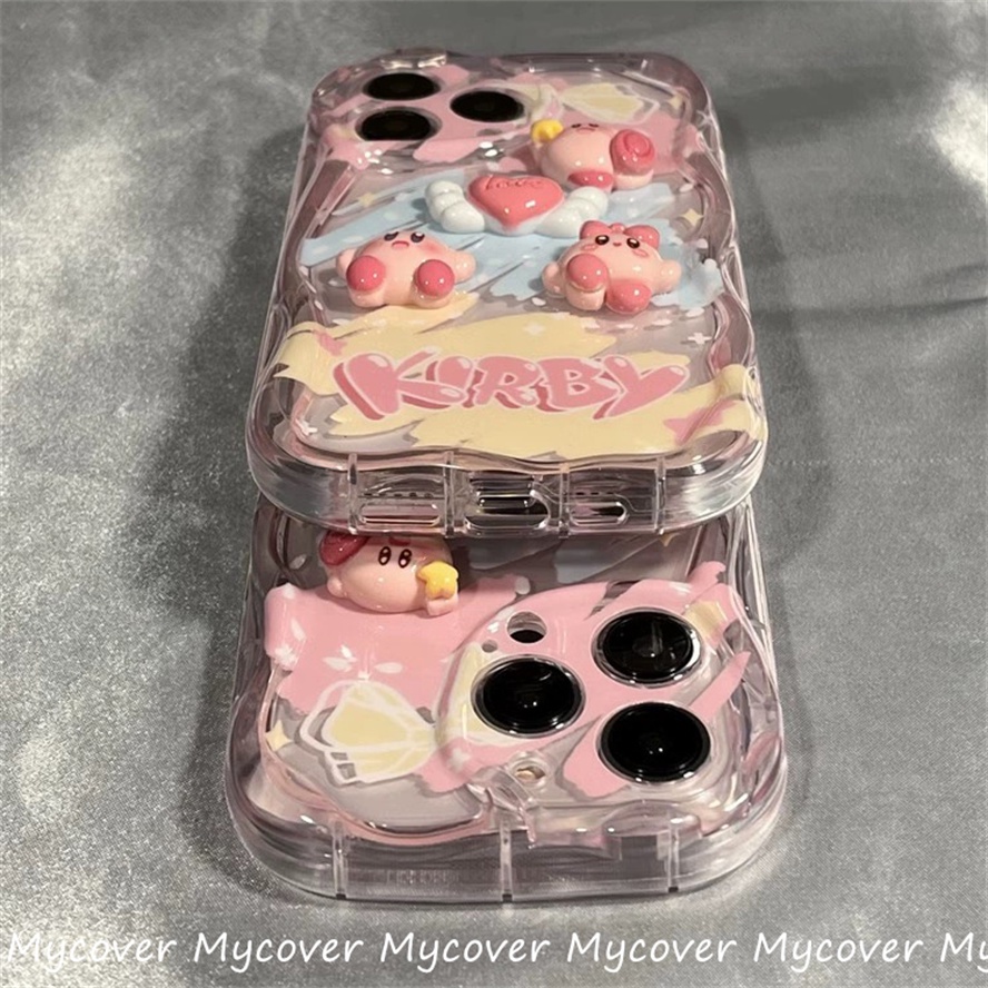 Ốp Điện Thoại Silicon Mềm Chống Sốc Hình Búp Bê Kirby 3D Cho iPhone 11 12 13 14 Pro Max X Xr Xs 8 7 6 Plus SE 2020