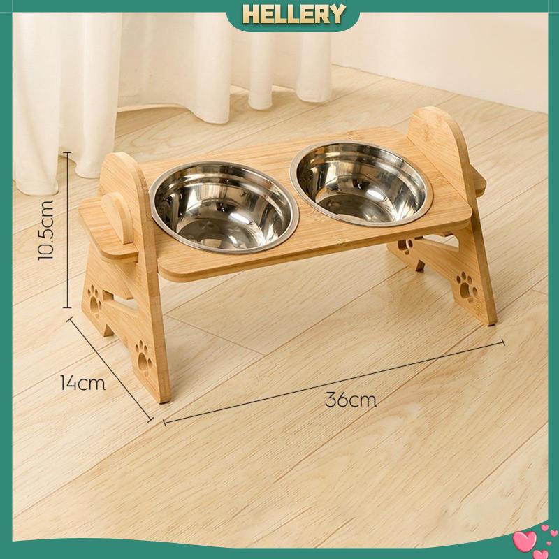 Bát Đựng Thức Ăn Cho Thú Cưng Bằng Thép Không Gỉ Kèm 2 Bát Và Giá Đỡ Tiện Dụng