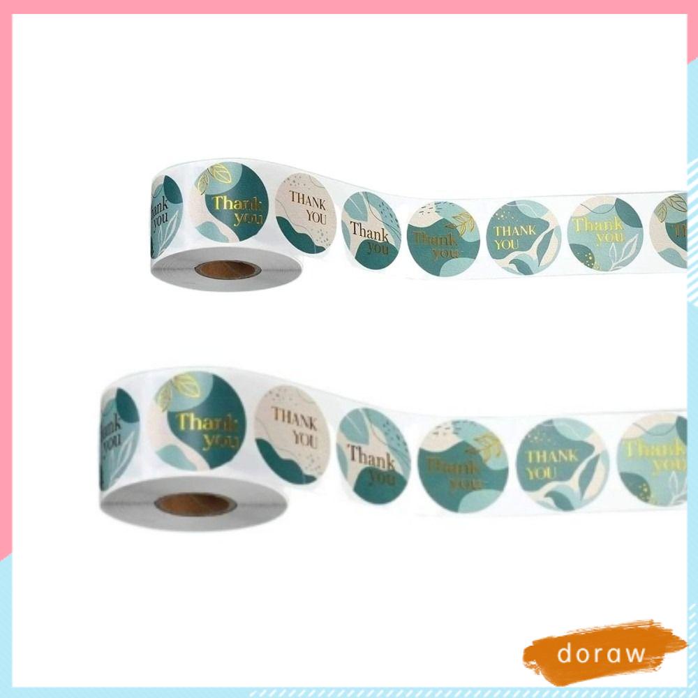 DORAW Bộ 2 Cuộn Nhãn Dán Chữ Thank You