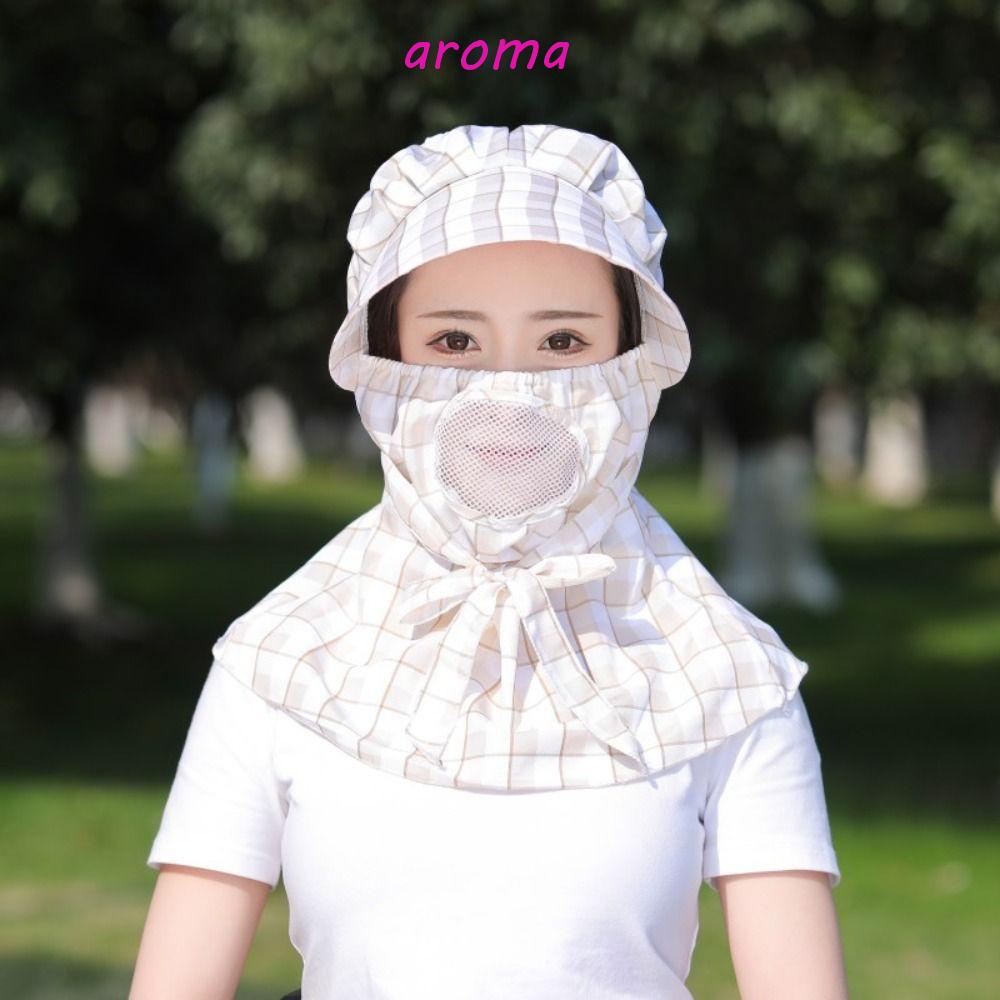 AROMA Mũ Chống Nắng / Gió Thoáng Khí Kèm Quạt Có Thể Sạc Lại Tiện Dụng Cho Nữ