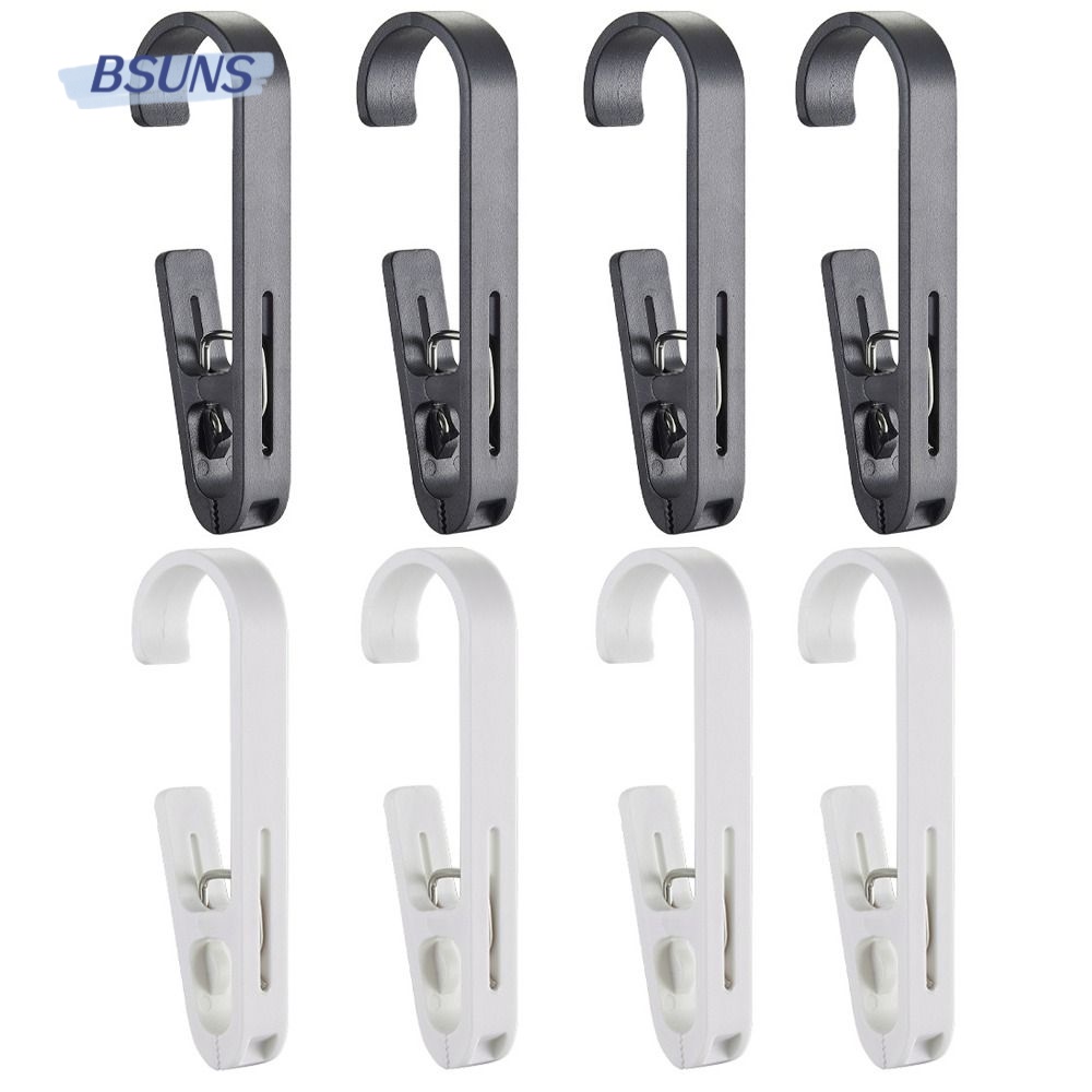 BSUNS Set 8 Kẹp Phơi Quần Áo Hình Chữ A Màu Đen / Trắng Mạnh Mẽ Kèm Lò Xo Tiện Dụng Cho Gia Đình