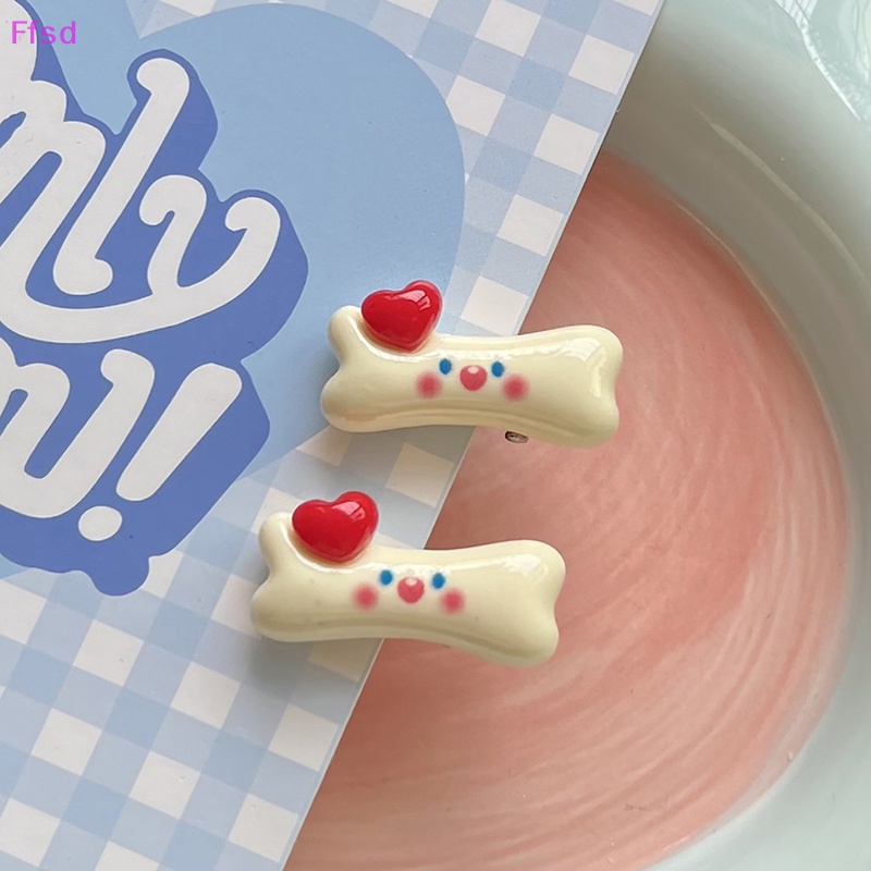 {Ffsd} Bộ 2 Kẹp Tóc Mái Hình Cục Xương Mini Dễ Thương Thời Trang Ngọt Ngào * Bán Chạy