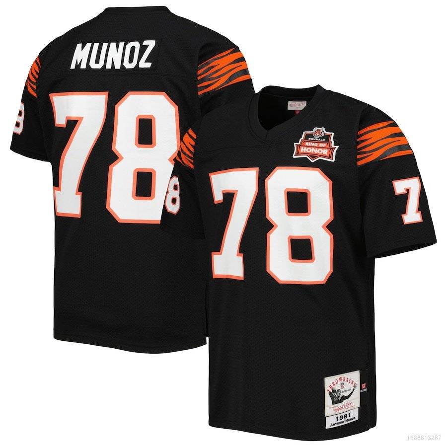 Hq1 NFL Cincinnati Bengals Jersey Anthony Munoz Áo Thun Thể Thao Phong Cách Retro Cho Fan Hâm Mộ QH1