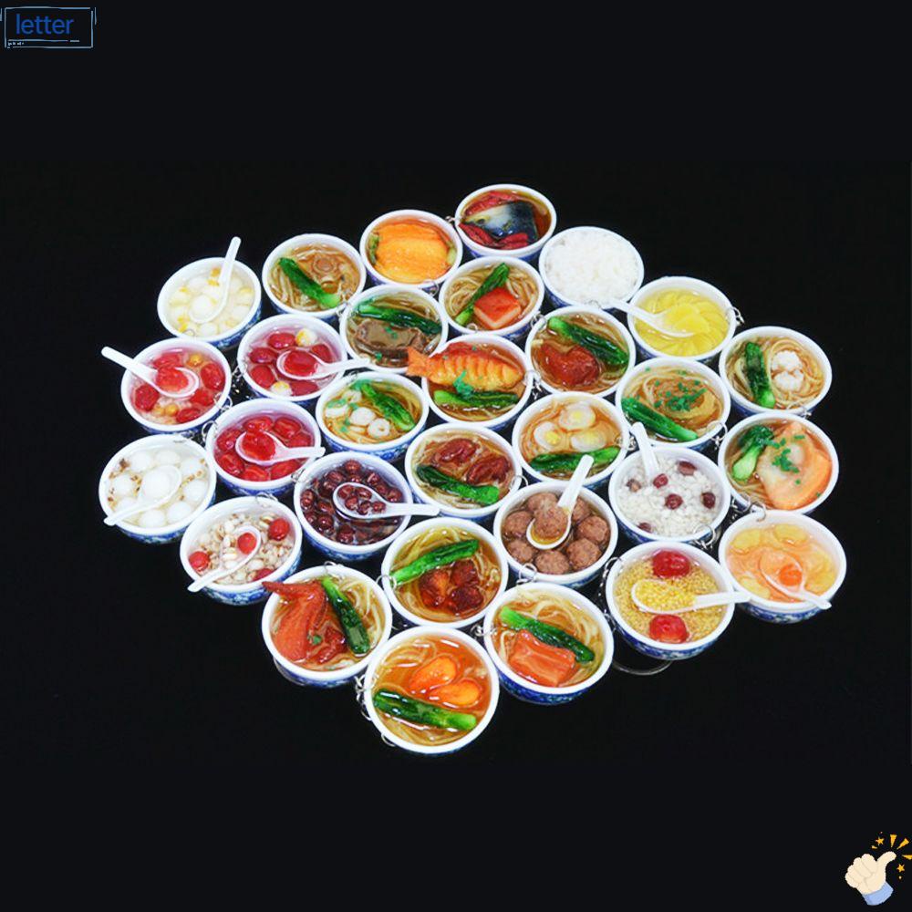 LET Móc Khóa Hình Tô Thức Ăn Mini Dễ Thương