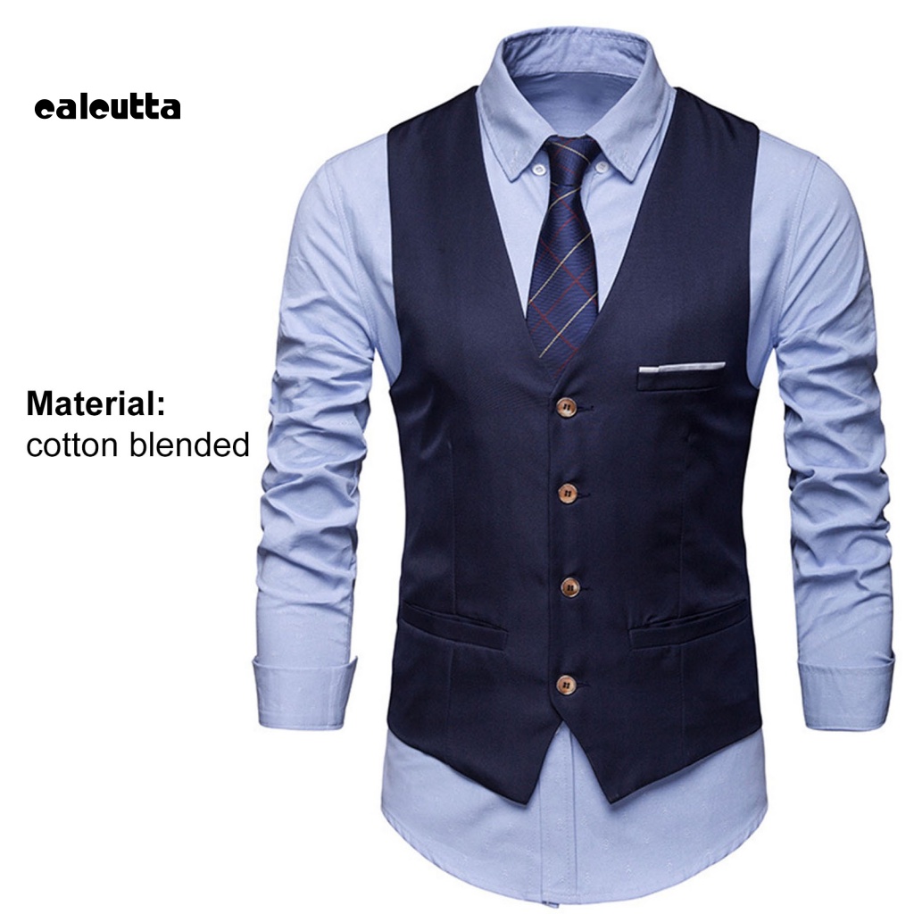 Áo Ghi Lê Màu Sắc Trơn Cổ Điển Có Túi Tháo Rời Được [calcutta] Cho Nam