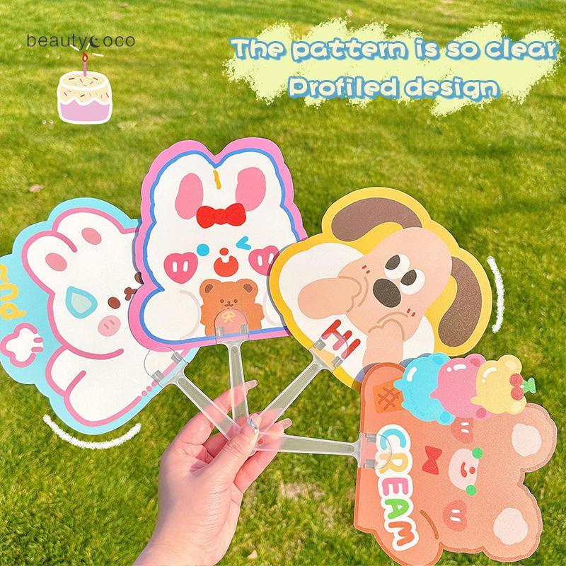 beautycoco🍊Quạt cầm tay cute nhiều hình ngộ nghĩnh,Quạt Nhựa Tròn Cầm Tay Mini In Hình Động Vật Siêu Cute Có Thể Tháo Rời Gấp Gọn
