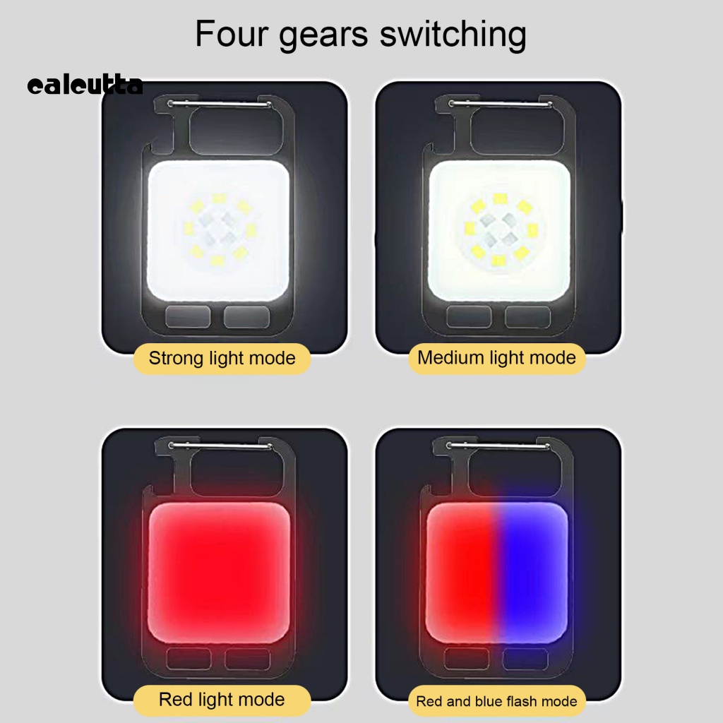 [calcutta] Móc Khóa Đèn LED Mini Dạng Lò Xo Hút Nam Châm Độ Sáng Cao Có Thể Sạc Lại Dùng Khi Đi Cắm Trại