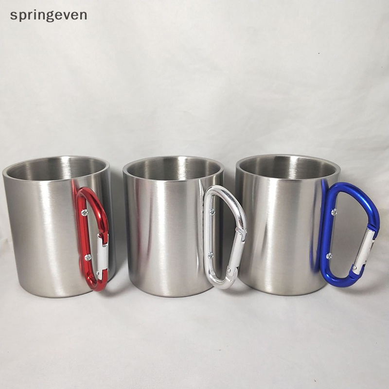 Cốc Uống Nước Bằng Thép Không Gỉ Hai Lớp Chịu Nhiệt 220 / 300ml Isolag Có Móc Treo