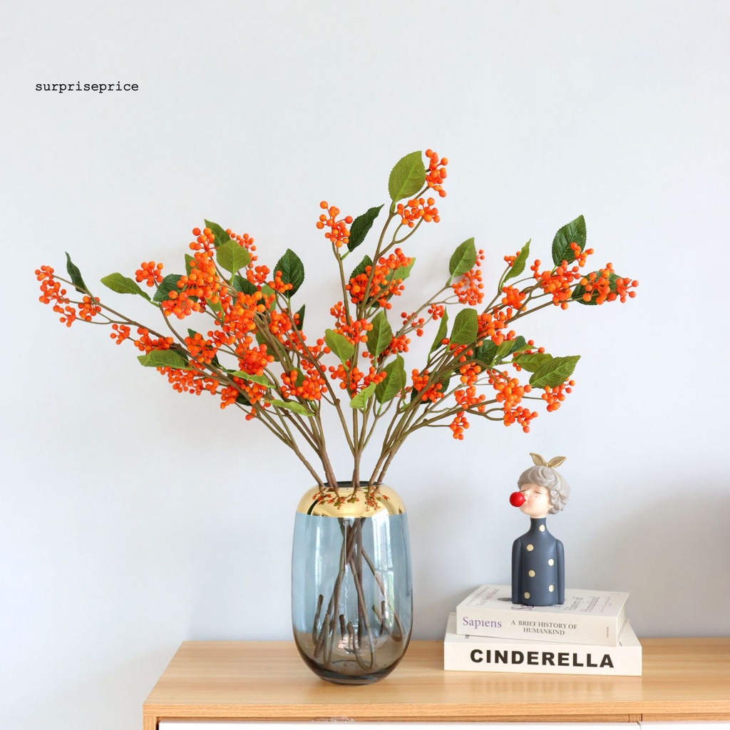 1 Nhánh Quả Mọng Nhân Tạo Bằng Nhựa Không Phai Dùng Trang Trí Tiệc DIY