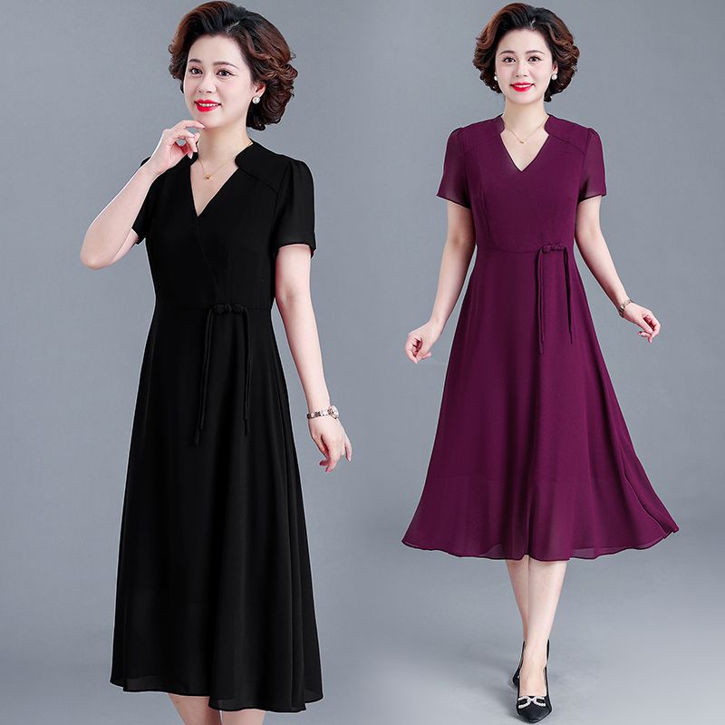 Đầm Chữ a Dáng Rộng Thời Trang Mùa Hè Giản Dị Dành Cho Phụ Nữ Trung Niên