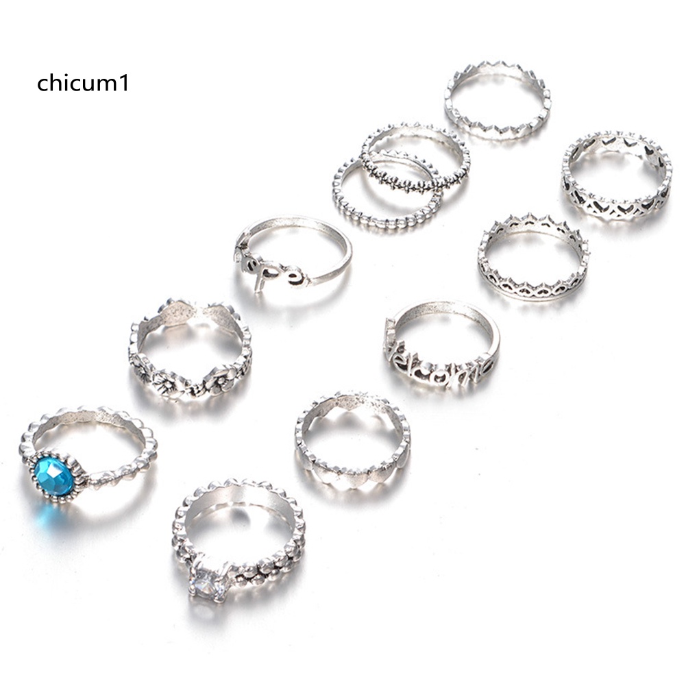 Set 11 Nhẫn Đeo Khớp Ngón Tay Kiểu Dáng Đa Dạng