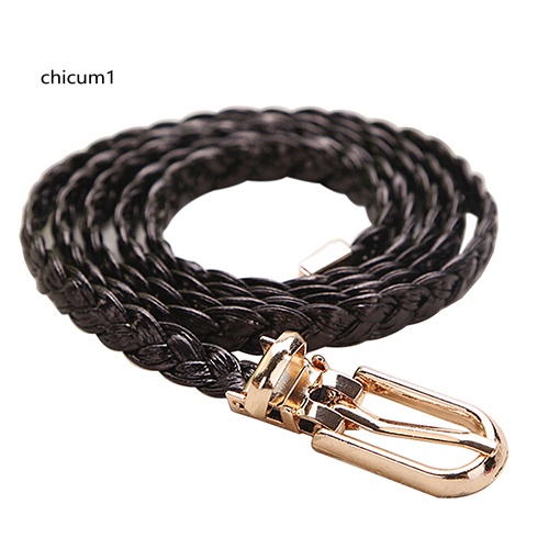 Thắt Lưng Da PU Bản Nhỏ Khóa Kim Loại Thời Trang Cho Nữ