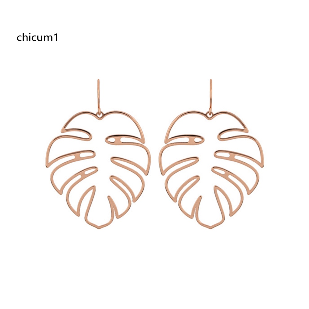 Khuyên Tai Móc Hình Lá Cọ Phong Cách Bohemian