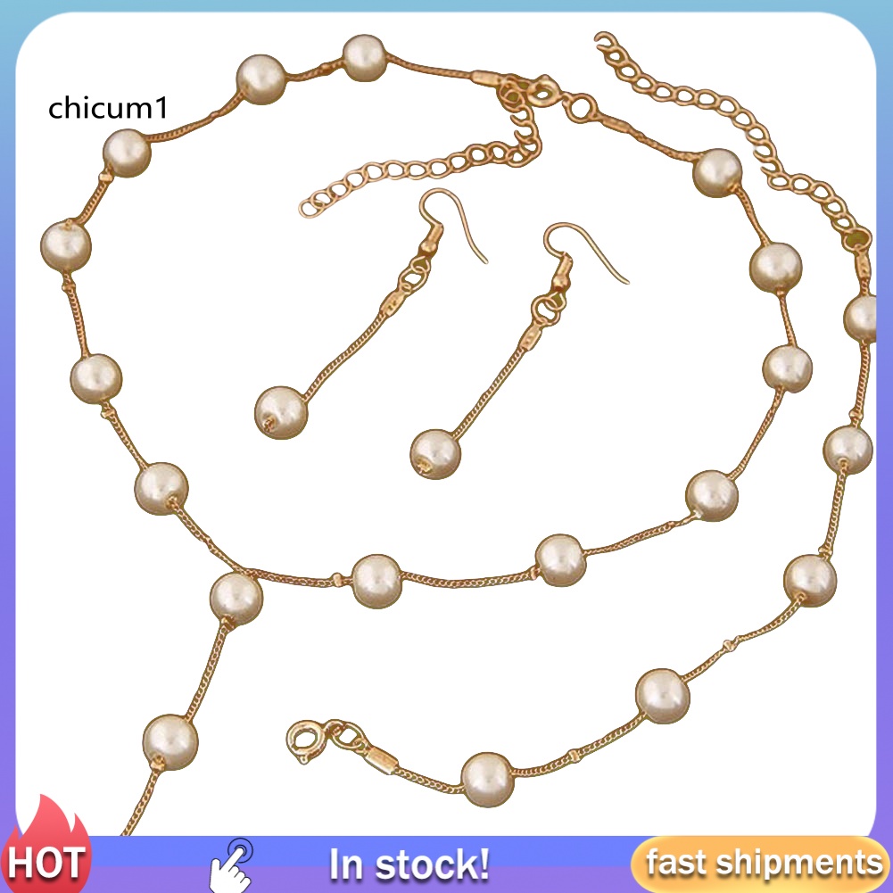 Set 3 Món Trang Sức Ngọc Trai Nhân Tạo Ngọt Ngào Thời Trang Cho Nữ