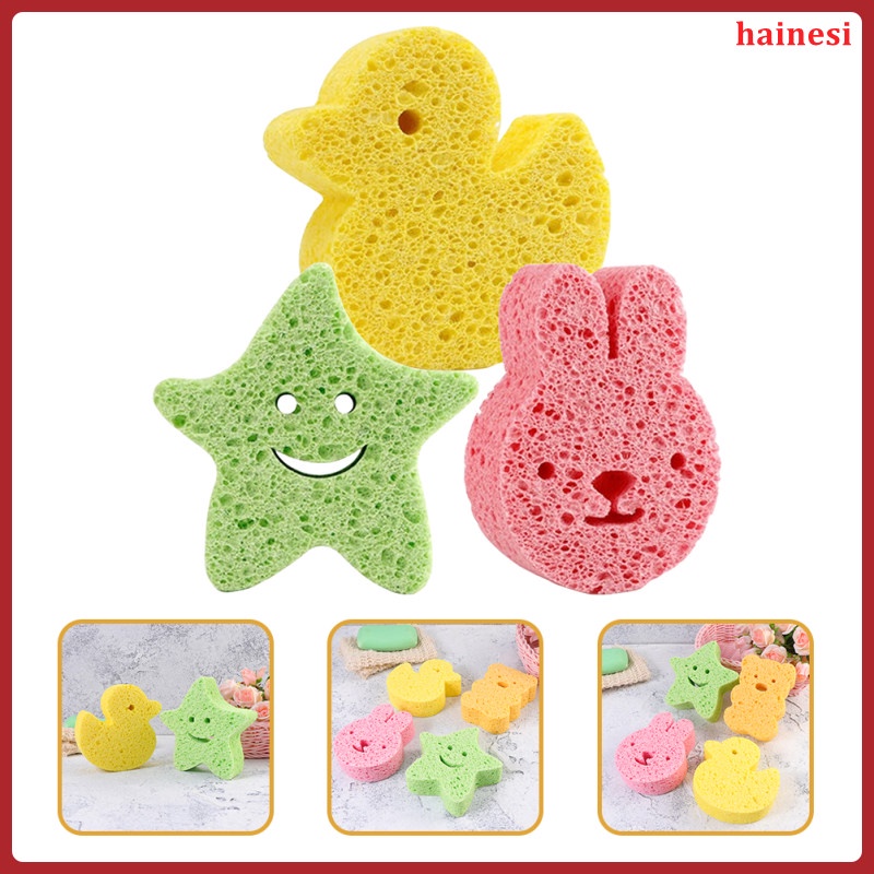 Set 3 Miếng Bọt Biển Tắm Em Bé Hình Ngôi Sao Hoạt Hình