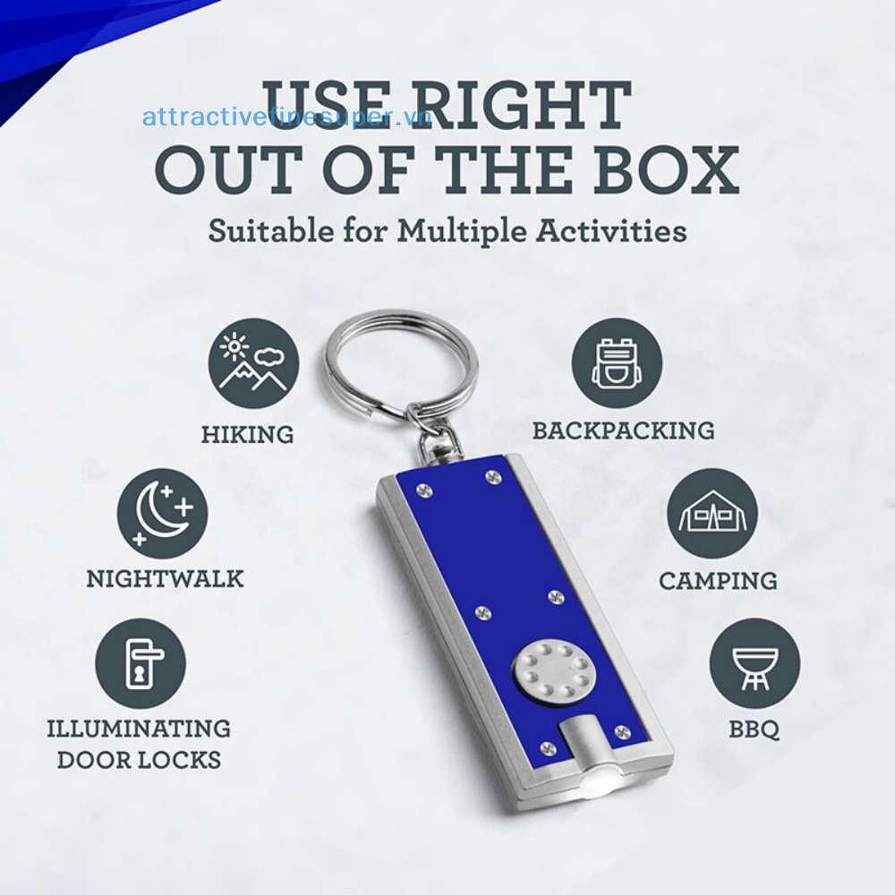 Afs Móc Khóa Đèn Pin LED Mini Bỏ Túi Tiện Lợi