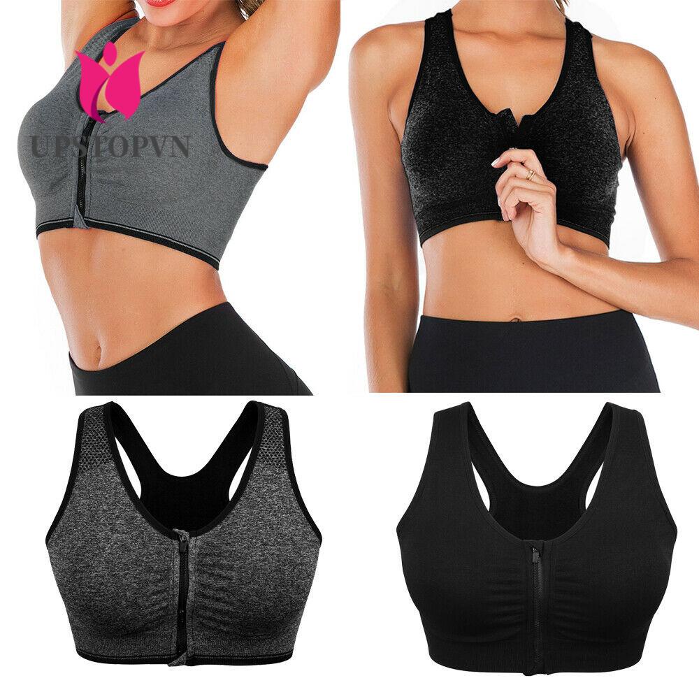 UPSTOPVN Áo Ngực Thể Thao Nữ Dây Kéo Trước