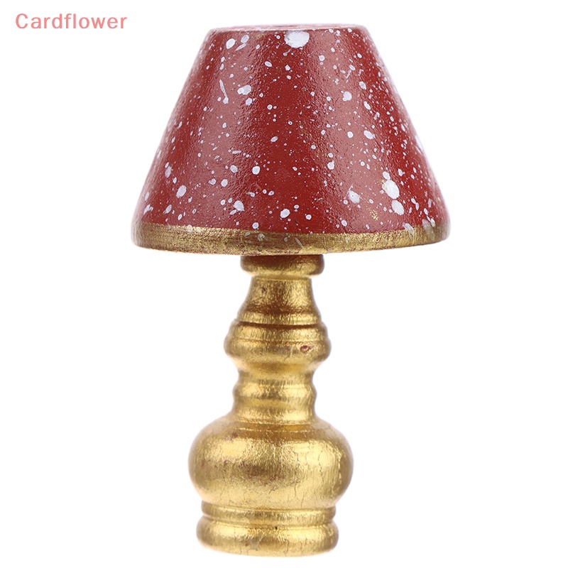 Mô Hình Đèn Bàn Màu Đỏ Phong Cách Retro Cho Nhà Búp Bê 1: 12 Mới