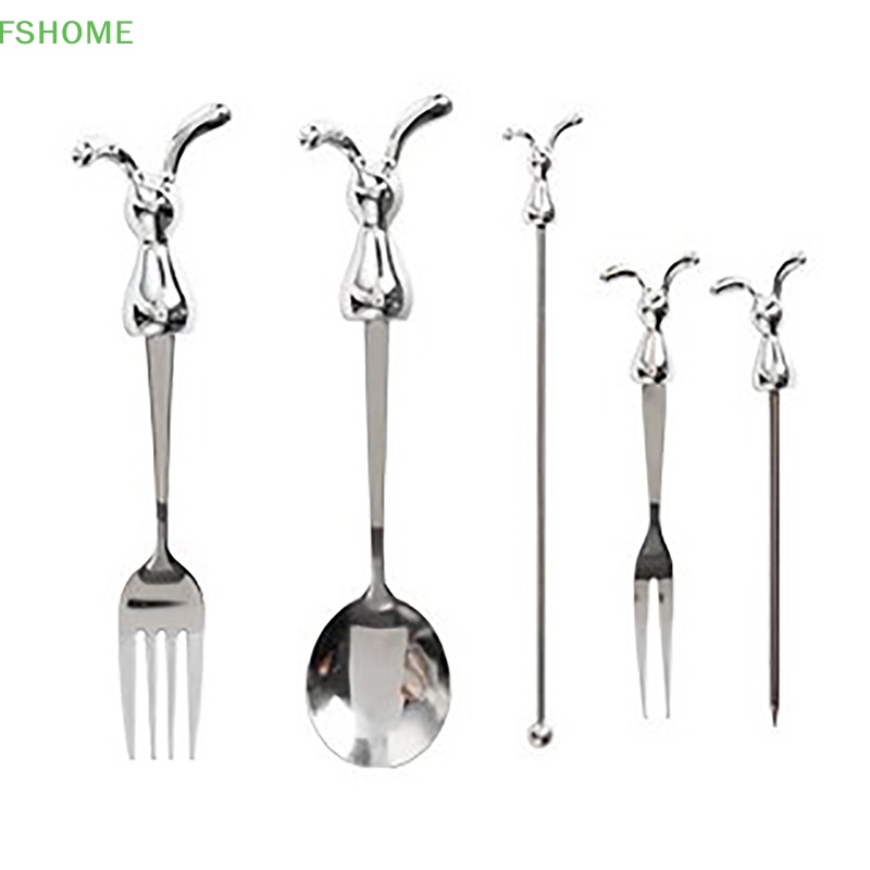 Muỗng Cà Phê Bằng Thép Không Gỉ Hình Thỏ Dễ Thương
