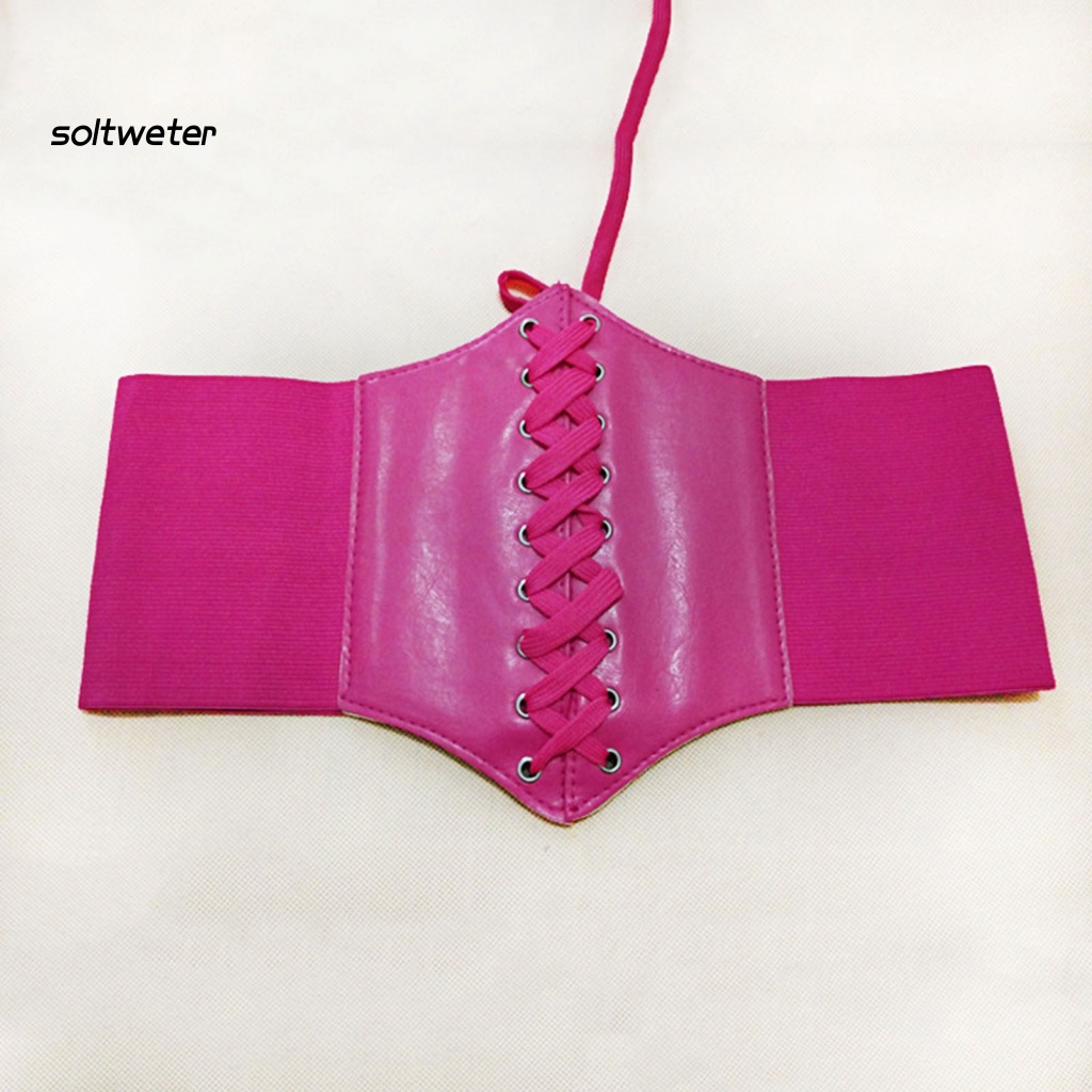 Thắt Lưng Giả Da Bản Rộng Co Giãn Định Hình Cơ Thể Mặc Hàng Ngày