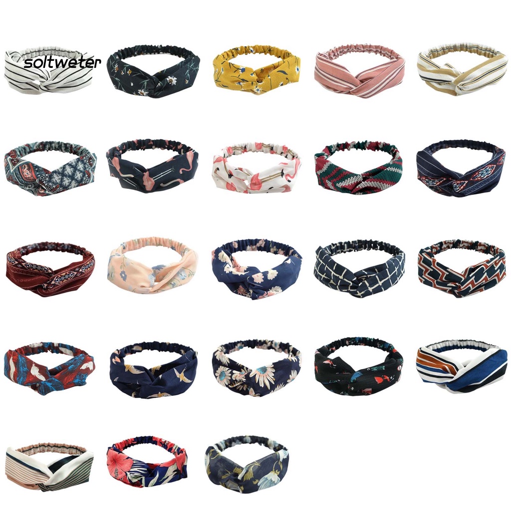 Băng Đô Cài Tóc Trang Điểm In Họa Tiết Hoa Ngọt Ngào Xinh Xắn Cho Nữ