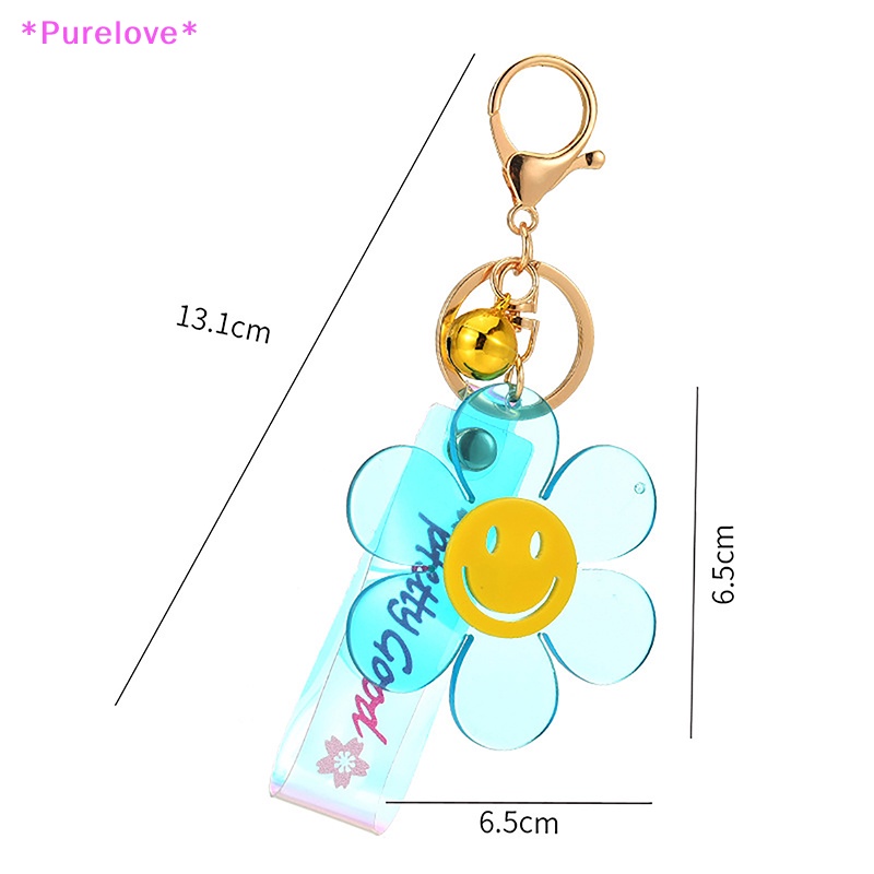 Móc Khóa Hình Hoa Hướng Dương Mặt Cười Bằng Acrylic Sáng Tạo Dành Cho Nữ Mới