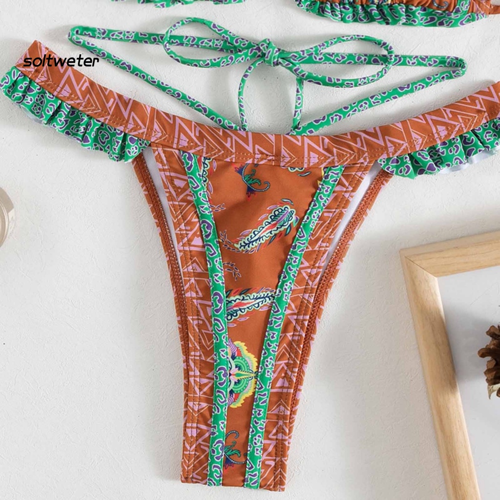 Bộ Đồ Bơi 2 Mảnh Thoáng Khí In Họa Tiết Nhiều Màu Sắc Phong Cách Bohemian Thời Trang Quyến Rũ Cho Nữ