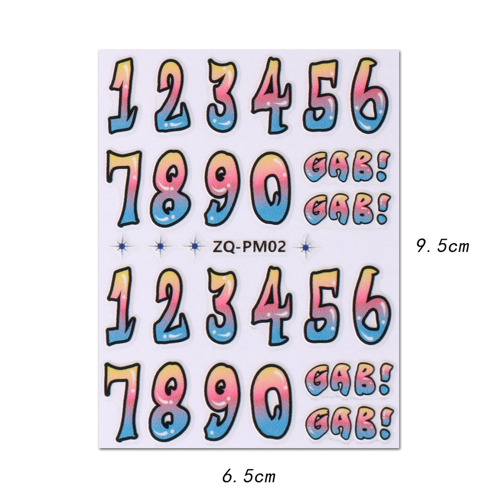 Miếng Dán Trang Trí Móng Tay In Chữ Tiếng Anh Flying Saucer Love Nấm Dopamine Màu Sắc Mùa Hè Y2K