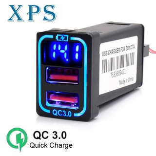 Toyota tẩu sạc nhanh qc3.0 2 cổng usb 2 cổng usb 36w 12v / 24v cho xe ô tô