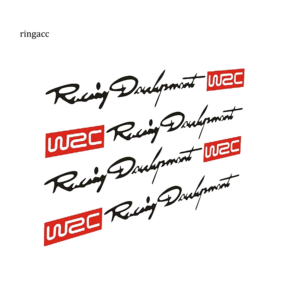 Set 4 Đề Can Dán Trang Trí Tay Nắm Cửa Xe Hơi In Chữ WRC Thời Trang