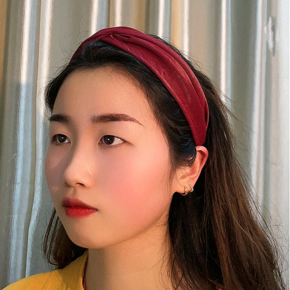 ANEMONE Băng Đô Cài Tóc Da Lộn Màu Sắc Ngọt Ngào Phong Cách Hàn Quốc Cho Nữ