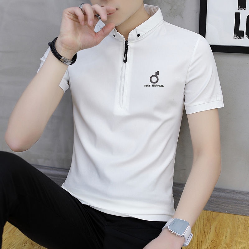 Dây Cáp Yp... Áo Thun POLO Cotton Ngắn Tay Dáng Rộng Thời Trang Mùa Hè Dành Cho Nam