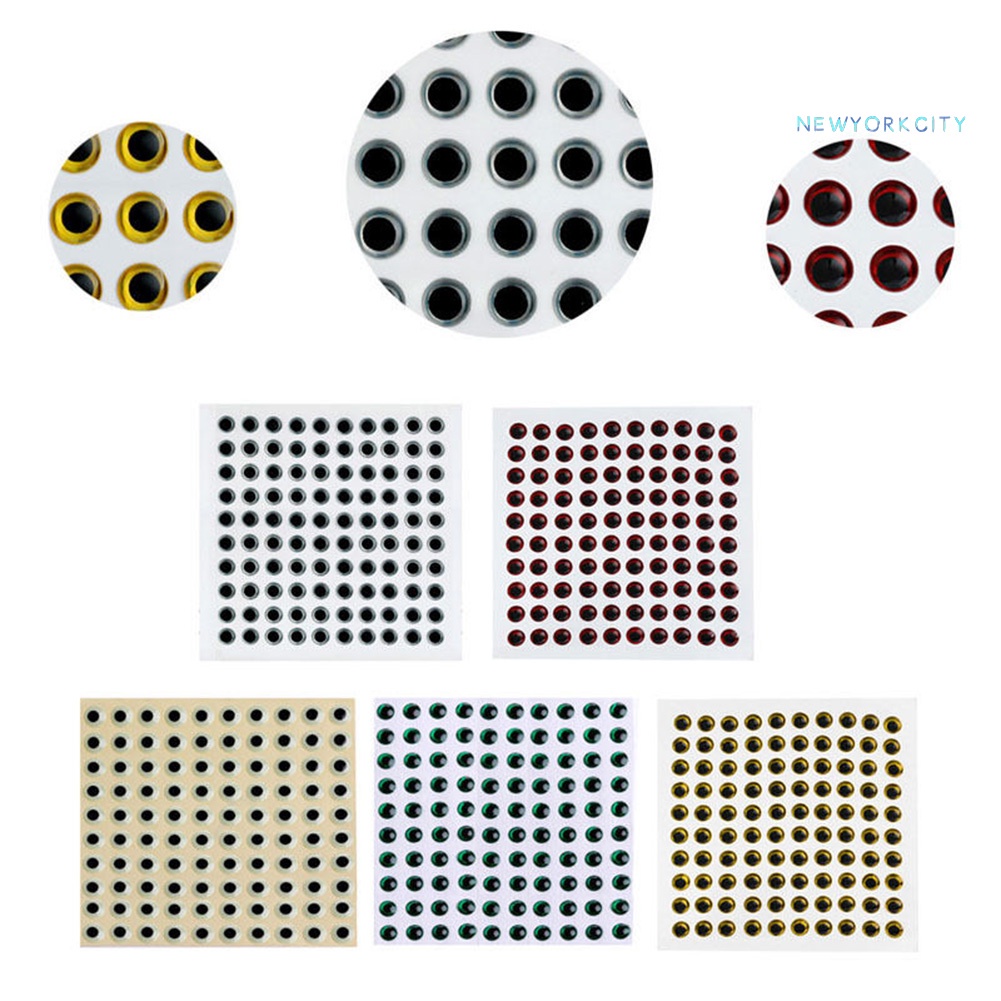 Bộ 100 Mắt Cá 3D 3-9mm Gắn Mồi Câu Giả