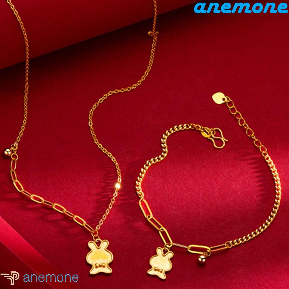 ANEMONE Vòng cổ Mặt Hình Thỏ Màu Sắc Thời Trang Cho Nữ