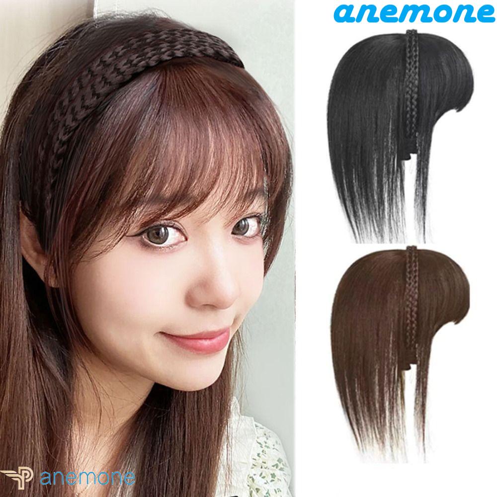 ANEMONE Tóc Mái Giả Thẳng / Dài Màu Đen / Trắng Cách Nhiệt Thời Trang Cho Nữ 3D