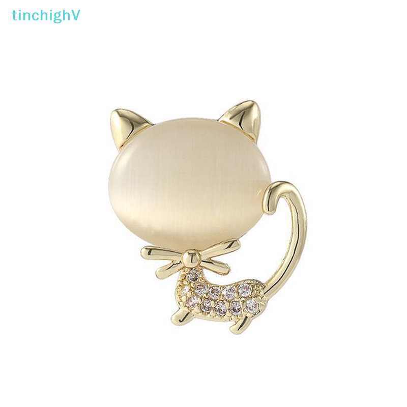 Ghim Cài Áo Hình Mèo Đính Đá Pha Lê Sáng Tạo Thời Trang Cho Nữ