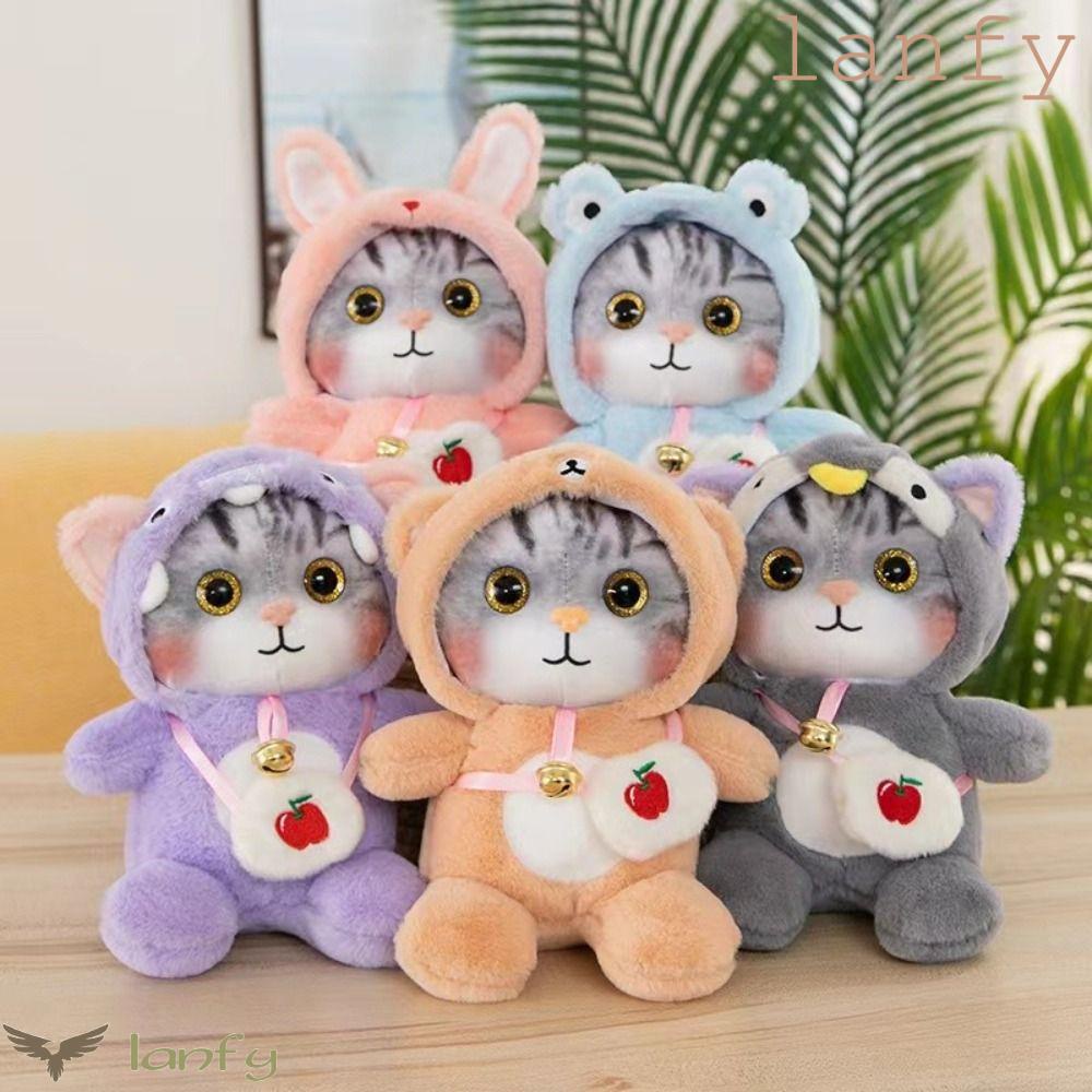 LANFY Mèo Nhồi Bông Mềm Mại Dễ Thương Chất Lượng Cao Trang Trí Nhà Cửa