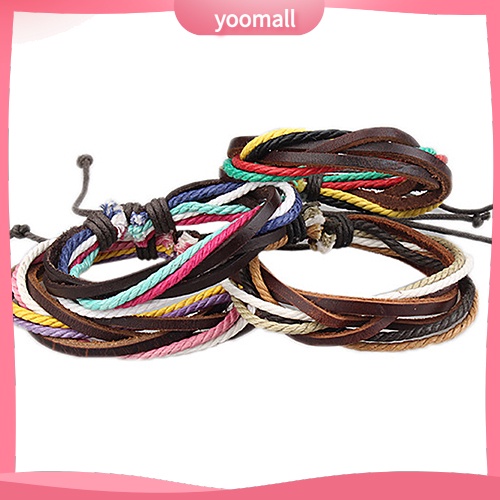 Vòng Tay Giả Da Sợi Bện Phong Cách Punk Thời Trang Cho Nam Nữ