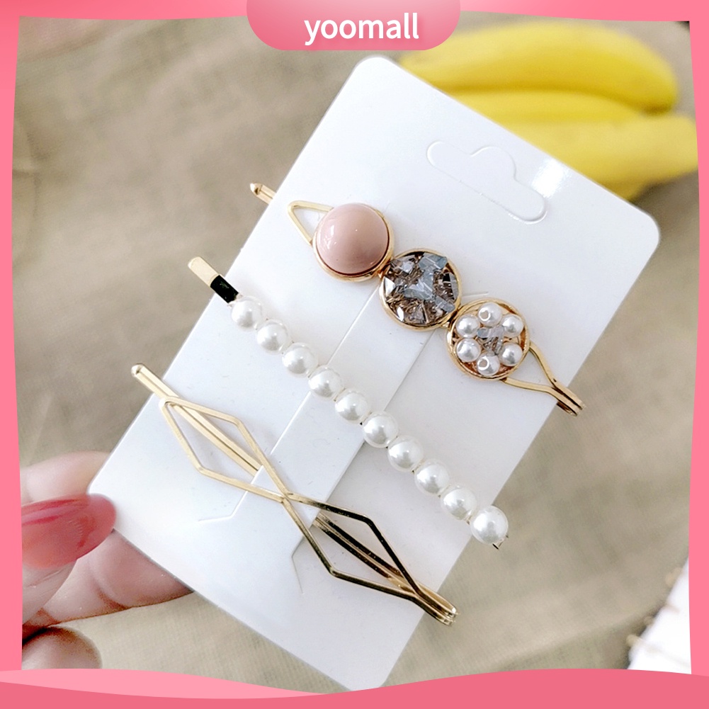 Set 3 Kẹp Tóc Đính Ngọc Trai Giả Thời Trang Cho Nữ