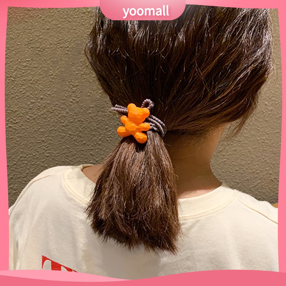 Dây Cột Tóc Co Giãn Hình Gấu Màu Kẹo Thời Trang Cho Nữ