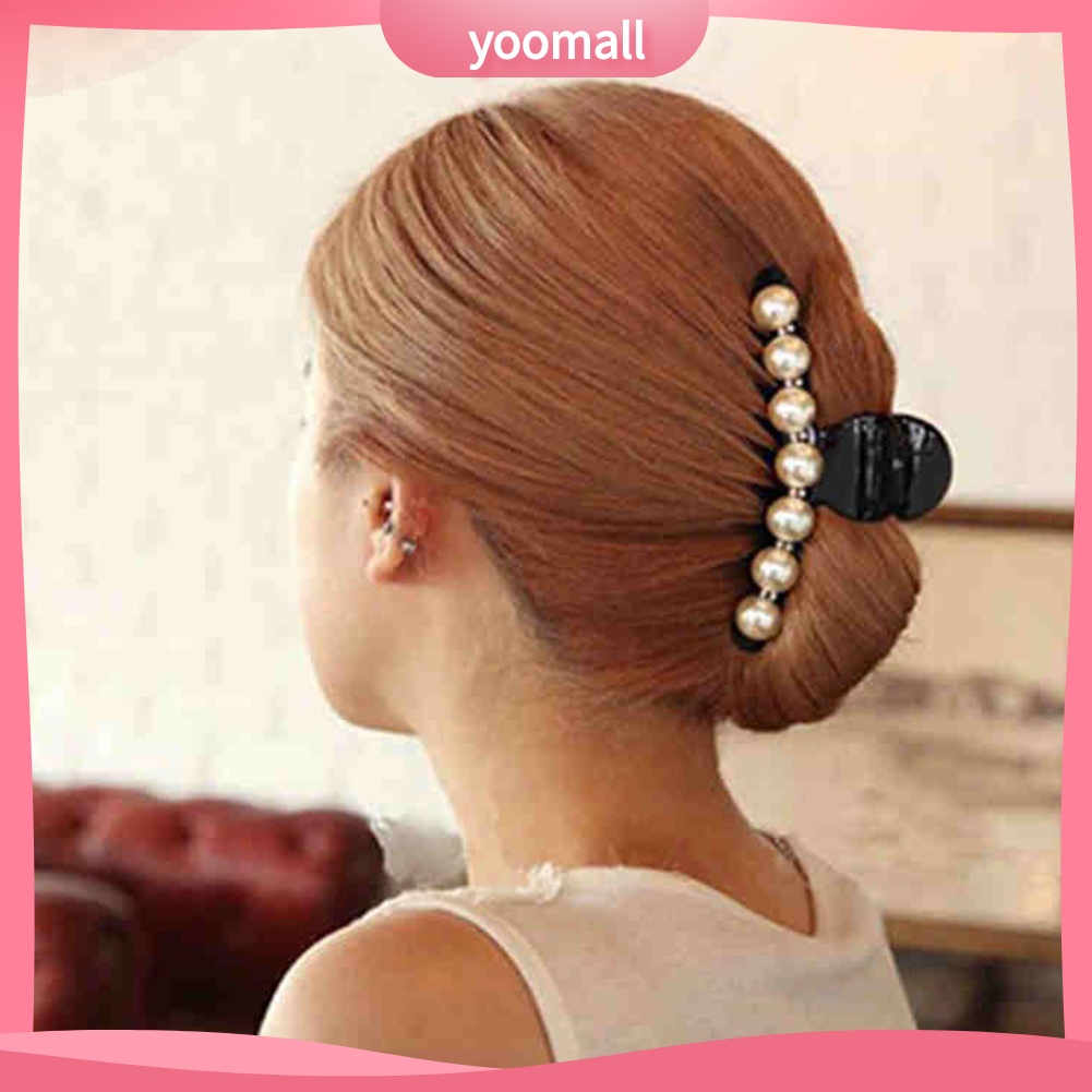 Kẹp Tóc Đính Đá Ngọc Trai Giả Màu Trắng Thời Trang Dành Cho Nữ