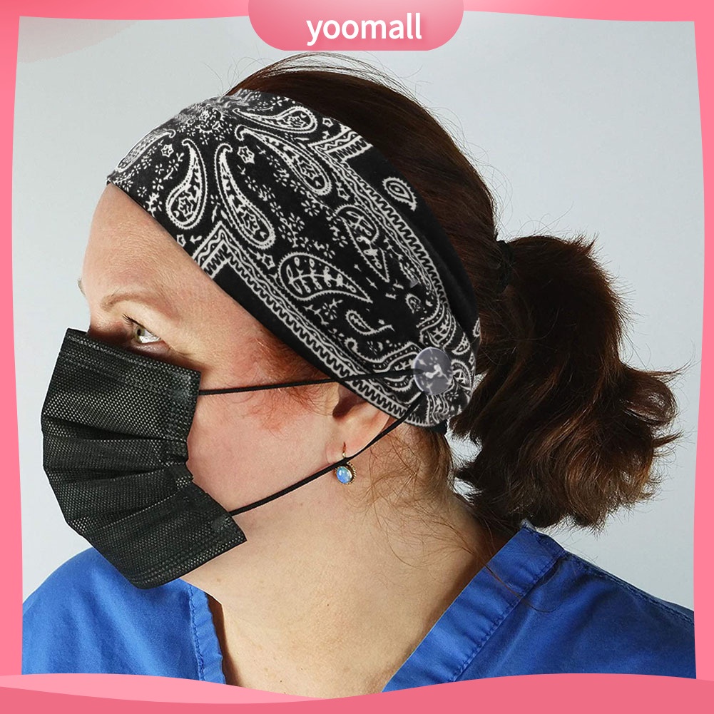 Băng Đô Cài Tóc Unisex Bản Rộng Co Giãn Cài Nút Hỗ Trợ Luyện Tập Yoga / Thể Hình